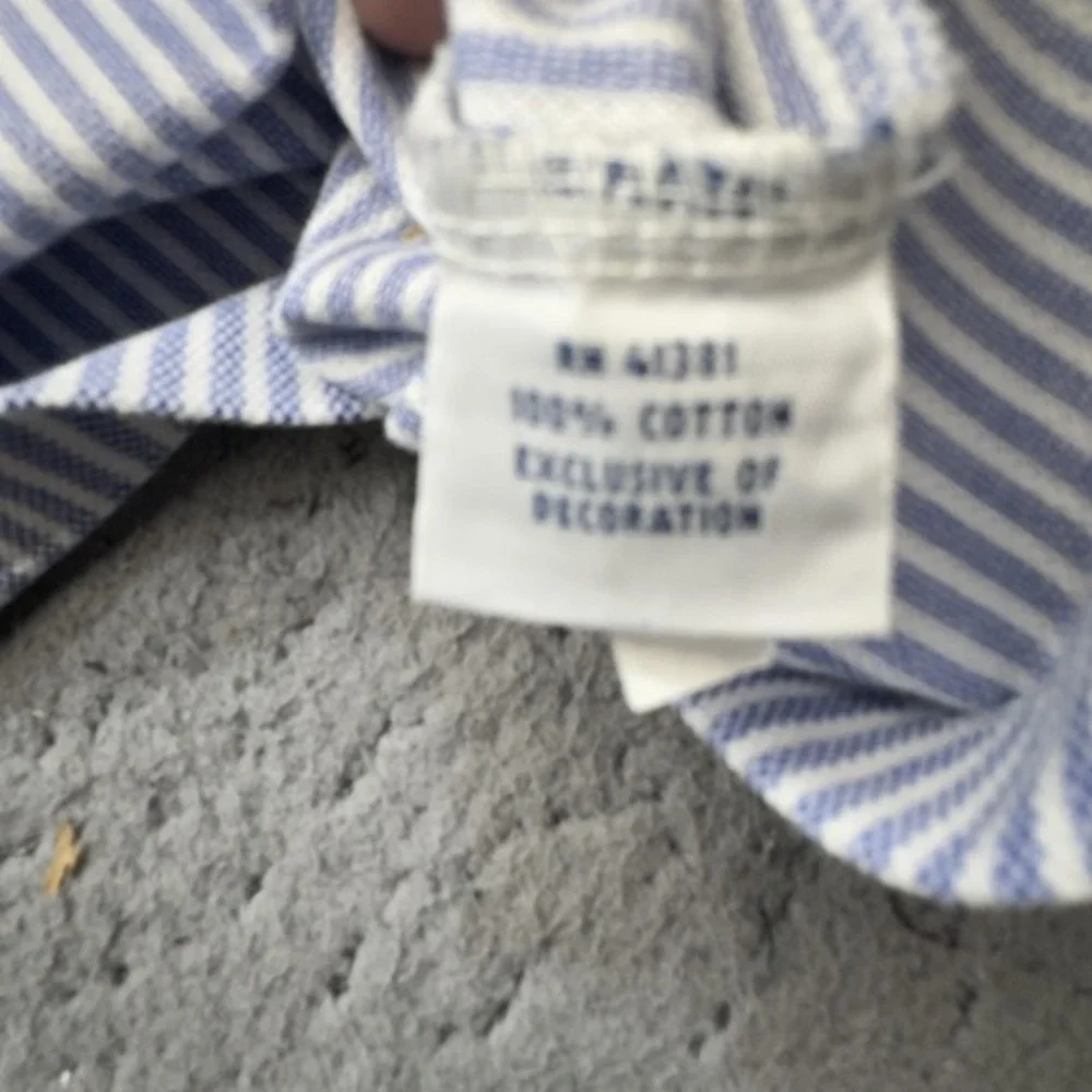 Polo Ralph Lauren Shirt Mens 2XL‎ Blue Stripe Flags Knit Oxford Preppy Nautical